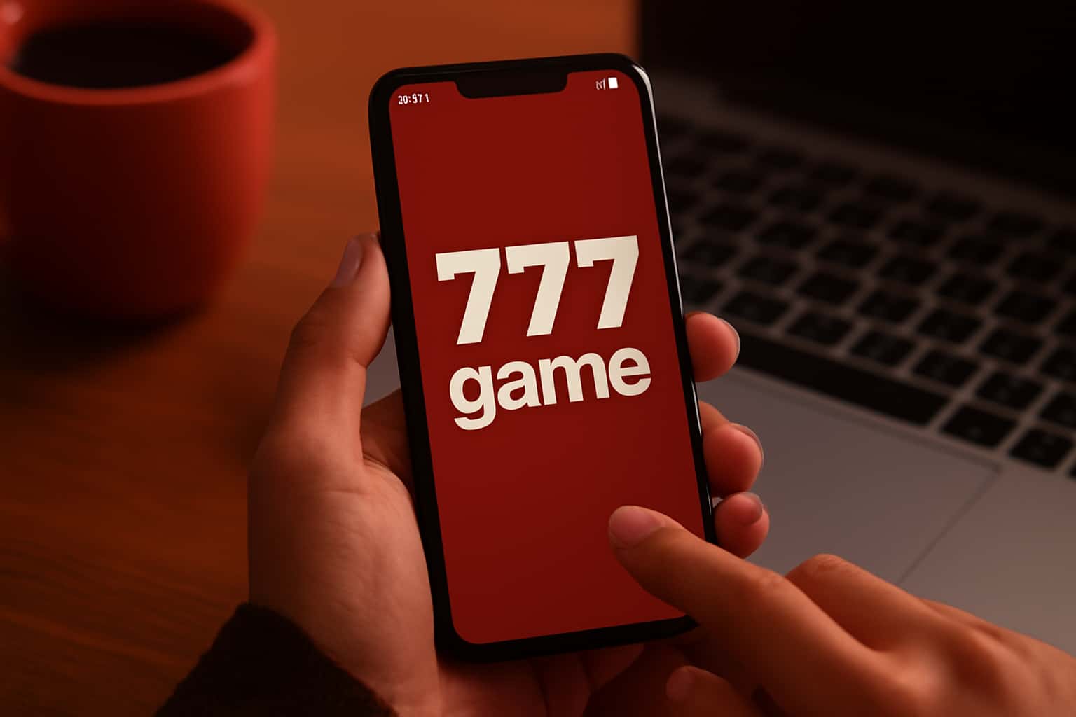 Visual representation of mobile access to 777game platform featuring the logo.