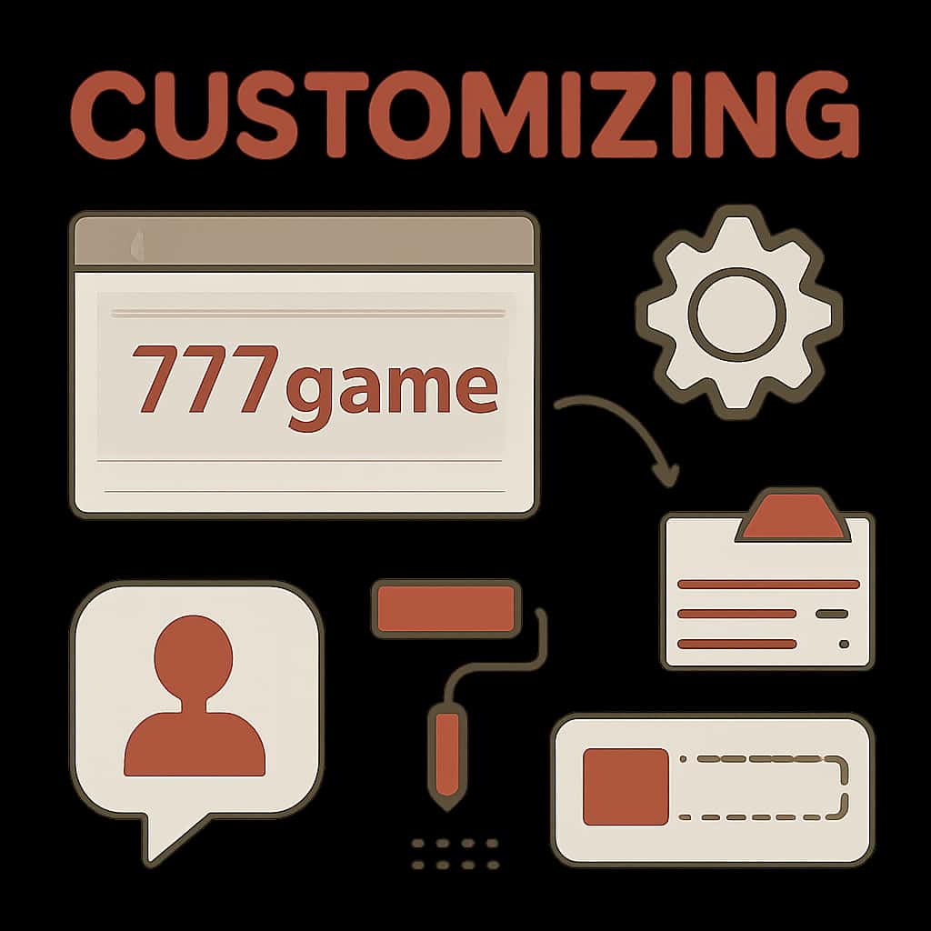 Diagram illustrating customization features of 777game.