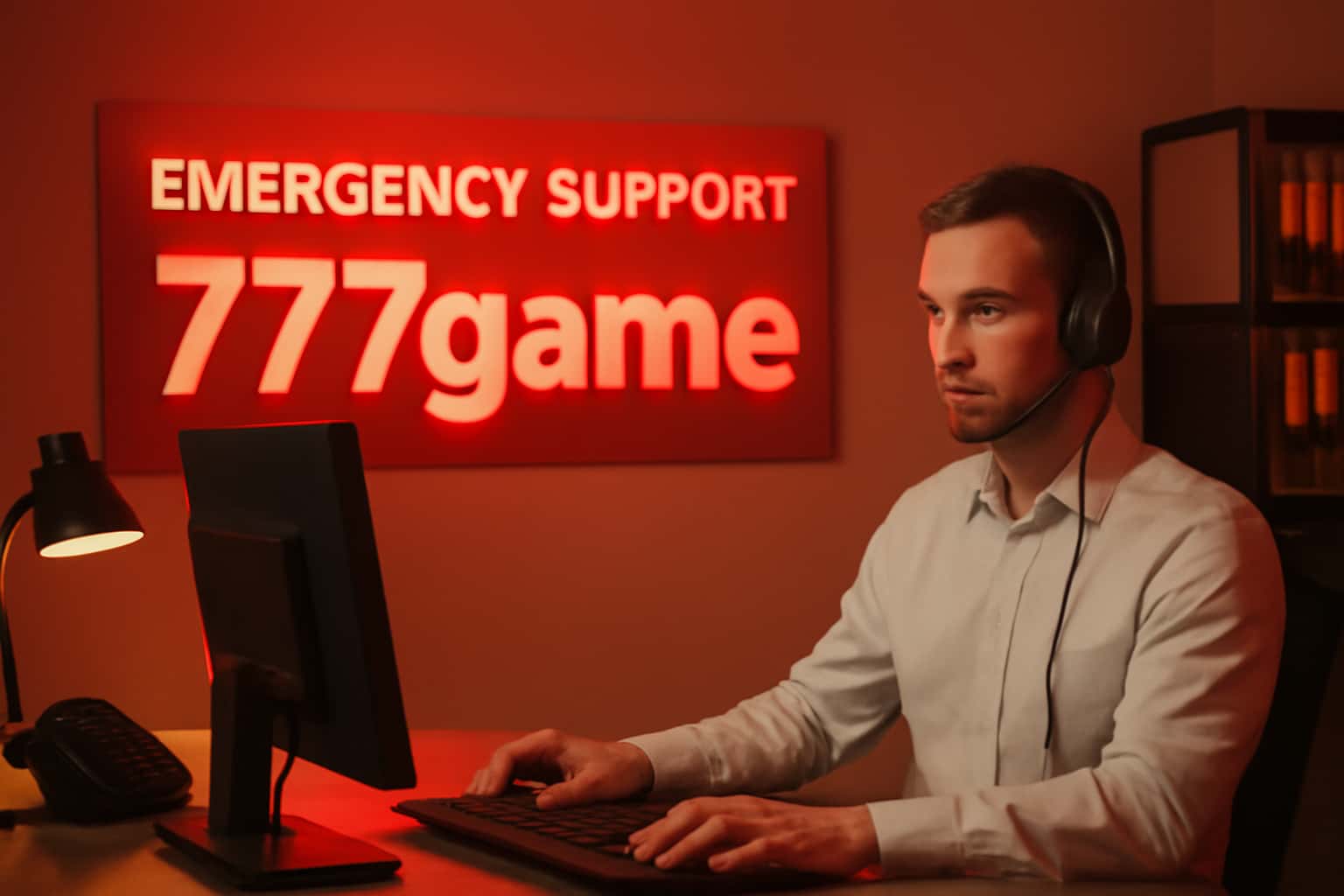 An informative scene highlighting Emergency Support for 777game.