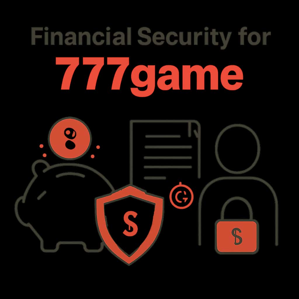 An educational graphic outlining steps for ensuring financial security on the 777game platform.