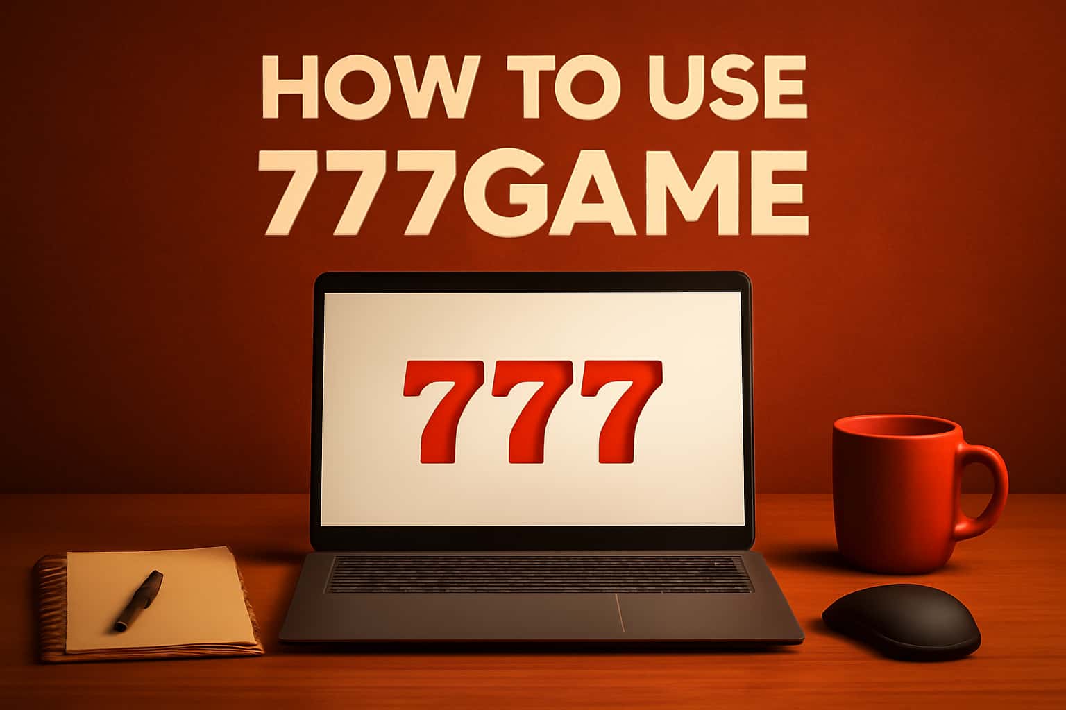 An informational scene illustrating how to use the 777game platform.